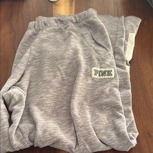 PINK Victoria's Secret Gray and Purple Track Pants Relaxed Fit